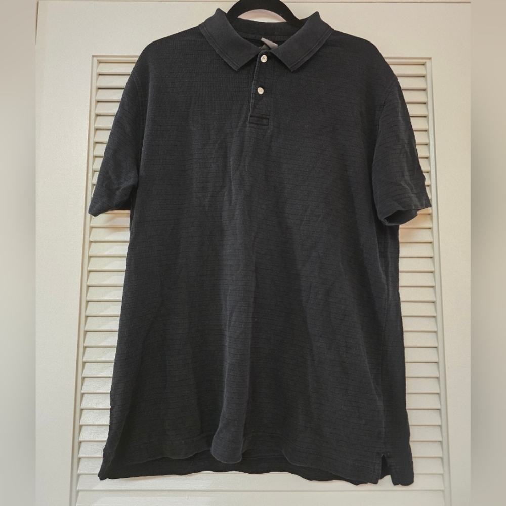 Merona - Men's 100% Cotton Faded Black Short-Sleeve Polo Shirt